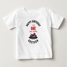 Camiseta One Fast Race Motorcycle Boy 1st Birthday Party