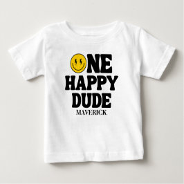 Camiseta One Happy Dude Boy's Retro 1st Birthday 