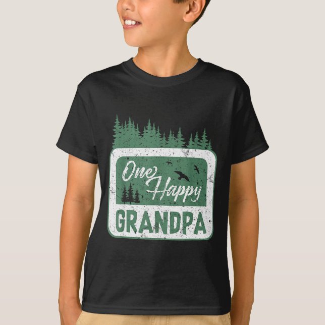 Camiseta One Happy Grandpa Camper 1st Birthday Camng Bear  (Frente)