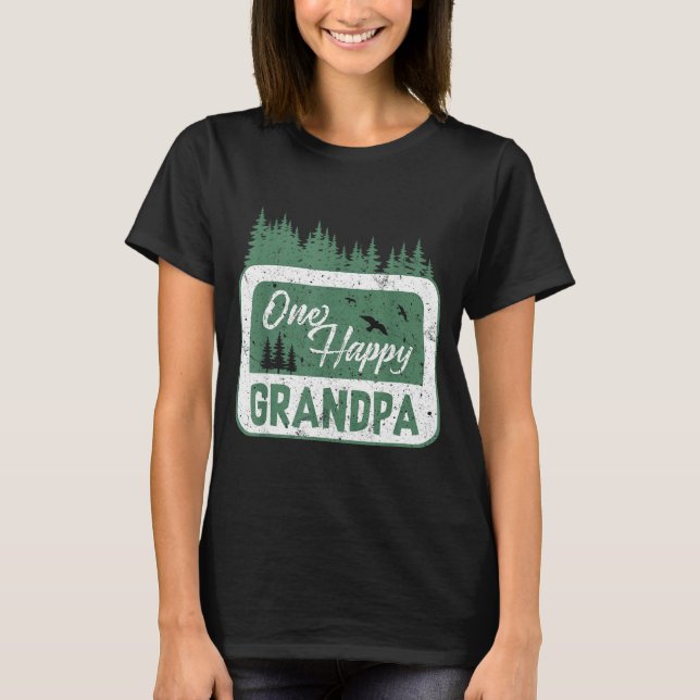 Camiseta One Happy Grandpa Camper 1st Birthday Camng Bear  (Frente)