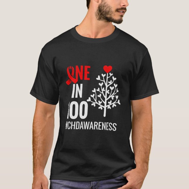 Camiseta One In 100 Congenital He Defect Month Chd Warrior (Frente)