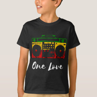 Camiseta One Love Boombox Musicbox Rasta Reggae Music Rasta