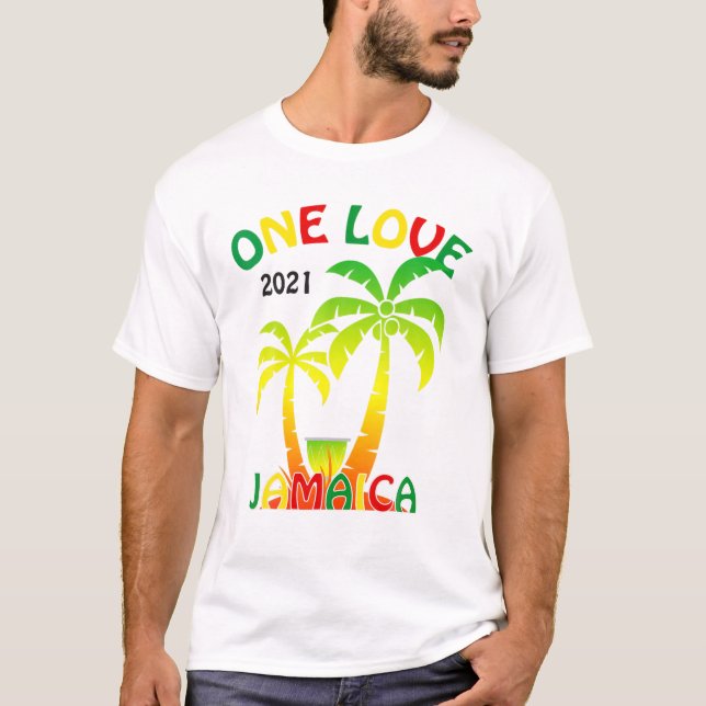 Camiseta One Love Jamaica 2021 Matching Friends Vacation (Frente)