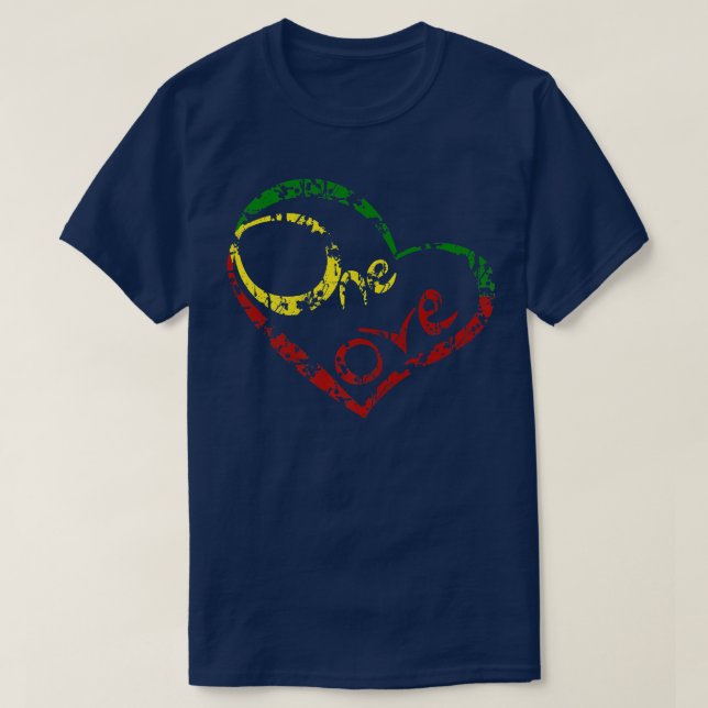 Camiseta One Love Jamaica T Shirt Rasta Reggae Music Caribe (Frente do Design)