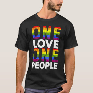Camiseta One Love One Pessoas Rainbow Lgbt Flag Pride Human
