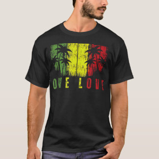 Camiseta One Love Palm Tree Reggae Music Rasta