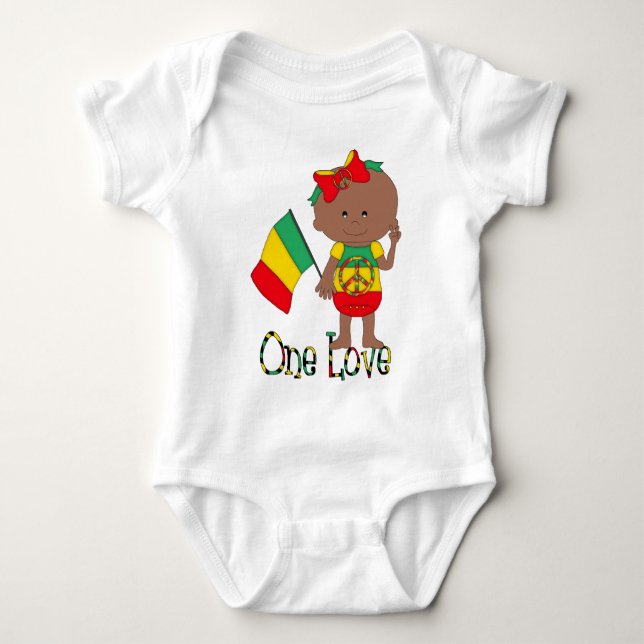 Camiseta One Love Rasta Baby African American (Frente)