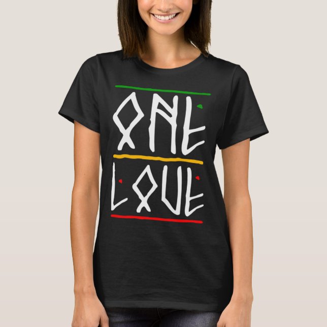 Camiseta One Love Rasta Colors Reggae (Frente)