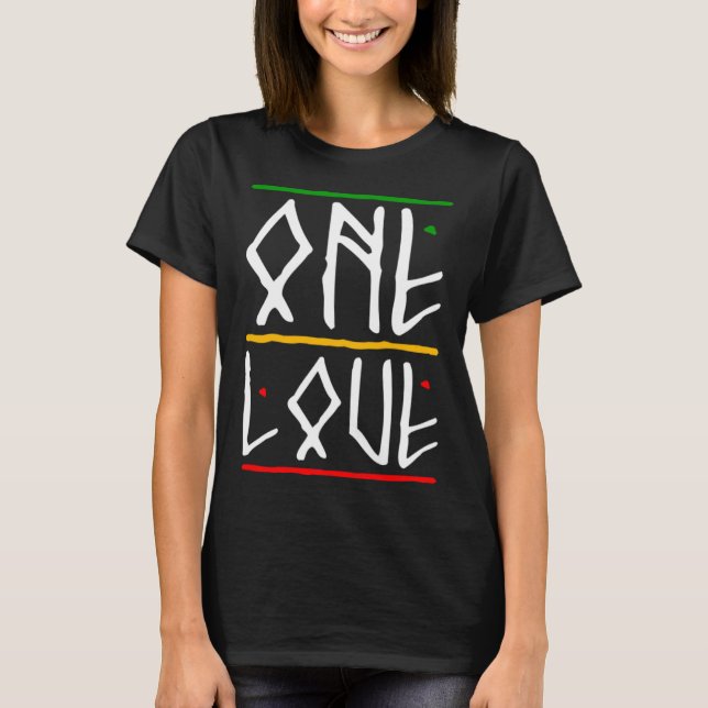 Camiseta One Love Rasta Colors Reggae (Frente)