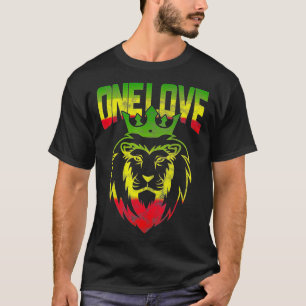Camiseta One Love Rasta Lion Jamaican Orgae Reggae African