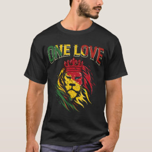 Camiseta One Love Rasta Lion Jamaican Orgae Reggae African