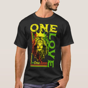 Camiseta One Love Rasta Lion Jamaican Orgae Reggae African