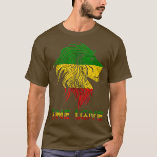 Camiseta One Love Rasta Reggae Lion Of Judah Rastafari Root