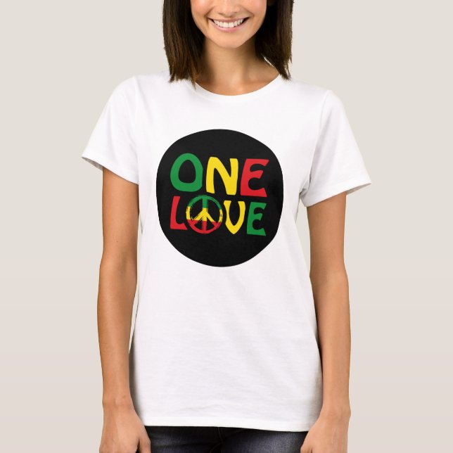 Camiseta One Love, Reggae design (Frente)