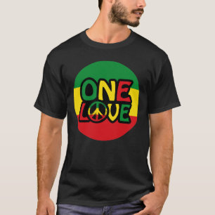 Camiseta One Love, Reggae design with reggae colors