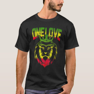 Camiseta One Love Reggae Lion Rastafarian Símbolo jamaicano