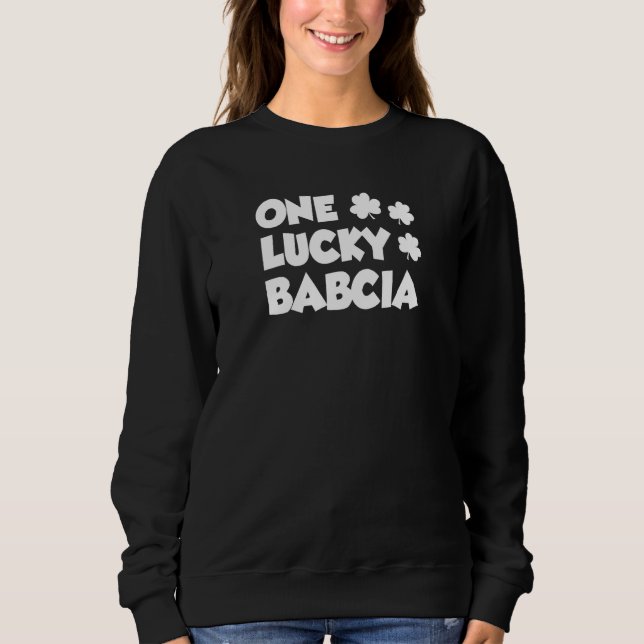 Camiseta One Lucky Babcia Polish Grandmother Shamrock St Pa (Frente)