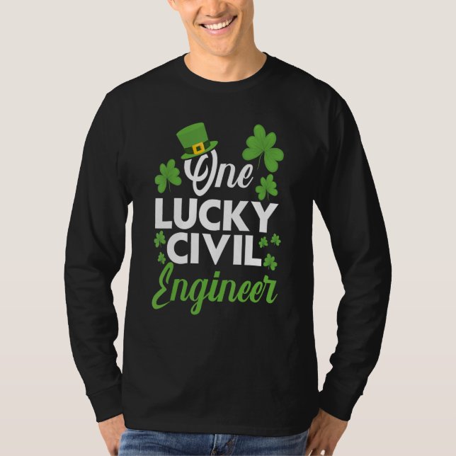 Camiseta One Lucky Civil Engineer Engineering Irish (Frente)