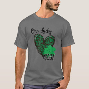 Camiseta One Lucky Gigi Leopard Heart St Patrick’S Day