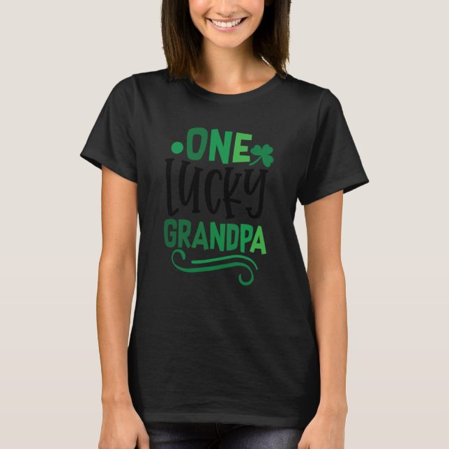 Camiseta One Lucky Grandpa C Shamrock Irish (Frente)
