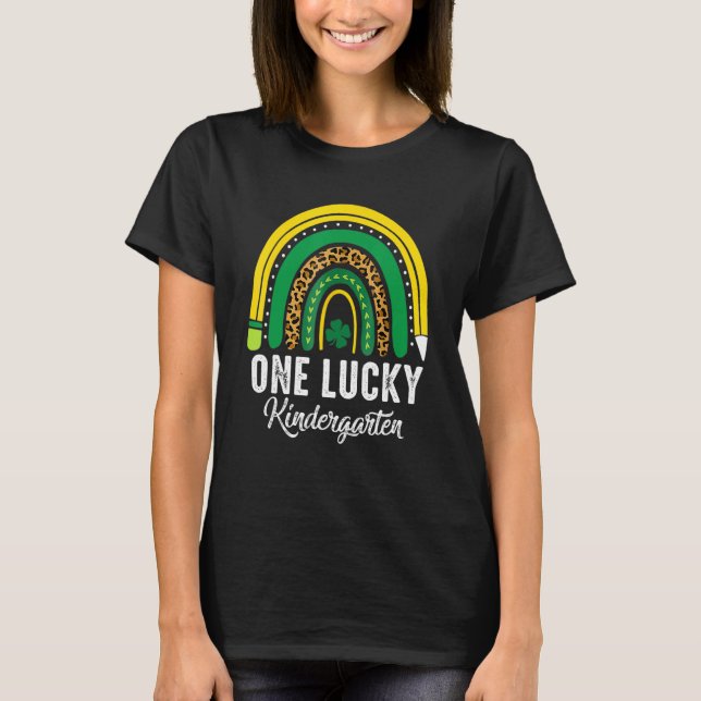 Camiseta One Lucky Kindergarten Rainbow St Patricks Day Tea (Frente)