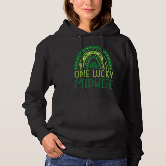 Camiseta One Lucky Midwife Rainbow Shamrock St Patrick's Da (Frente)