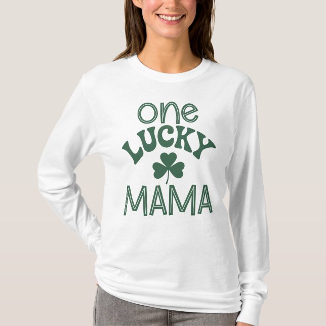 Camiseta One Lucky Momma, St Patricks Day (Frente)