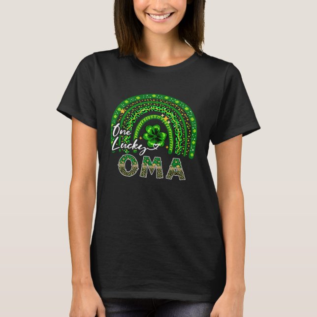 Camiseta One Lucky Oma  Shamrock Rainbow St Patrick s Day (Frente)