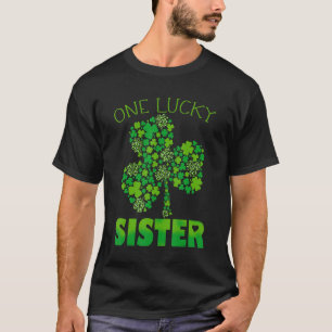 Camiseta One Lucky Sister Patrick's Day Leopard Shamrock
