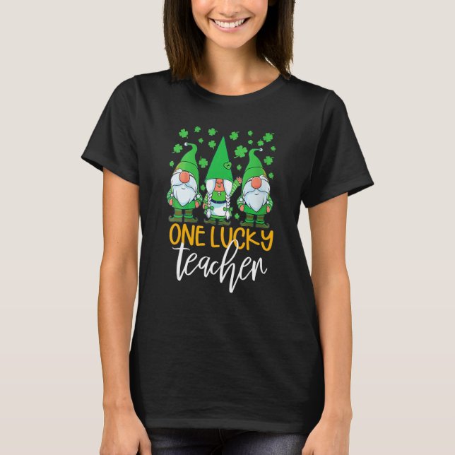 Camiseta One Lucky Teacher Gnomies St Patrick's Day Gnome S (Frente)