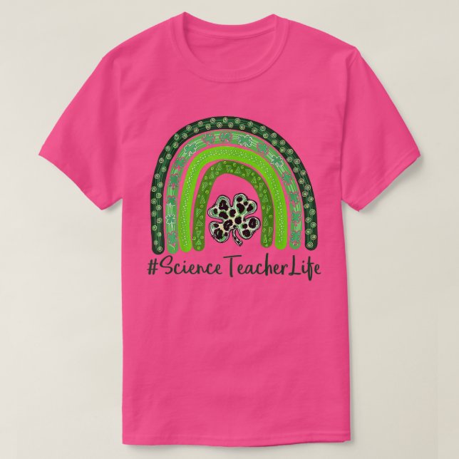 Camiseta One Lucky Teacher St Patrick's Day Science Teacher (Frente do Design)