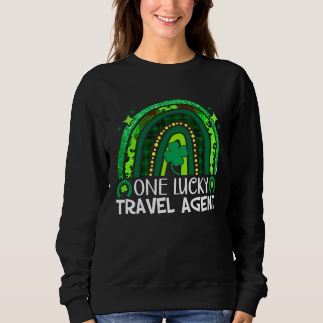 Camiseta One Lucky Travel Agent Rainbow St Patrick's Day Qu (Frente)