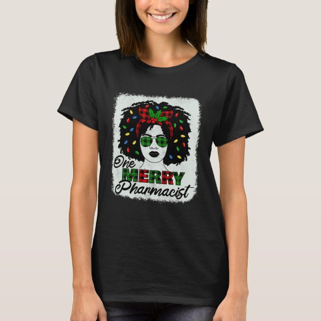 Camiseta One Merry Pharmacist Afro African American Christm (Frente)
