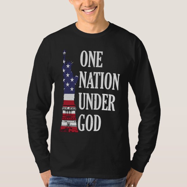 Camiseta One Nation Under God Patriotic American (Frente)