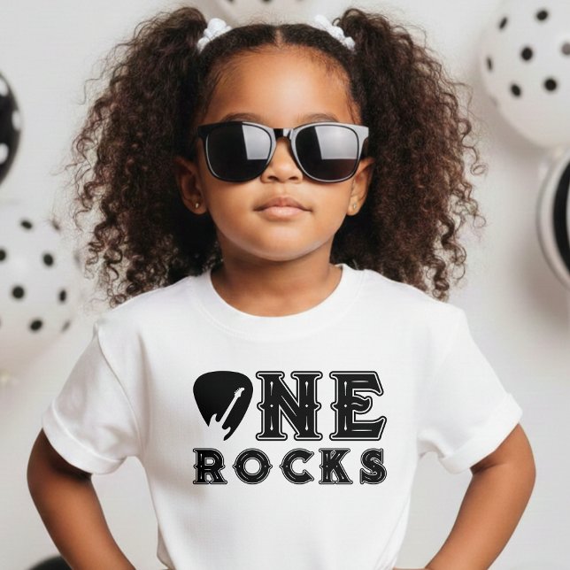 Camiseta One Rocks Guitar Pick 1st Birthday Party (One Rocks Guitar Pick 1st Birthday Party Baby T-Shirt
)
