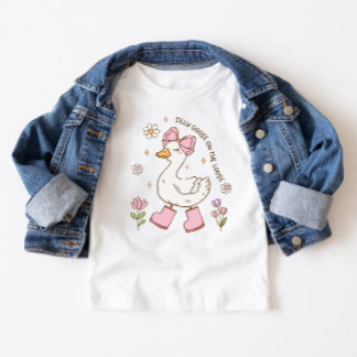 Camiseta One Silly Goose Pink Girl 1st Birthday