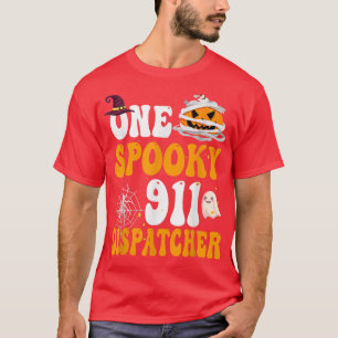 Camiseta One Spooky 911 Dispatcher Pumpkin Boos Halloween