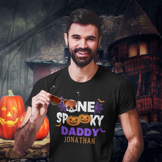 Camiseta One Spooky Daddy, Fun Halloween Family (Criador carregado)