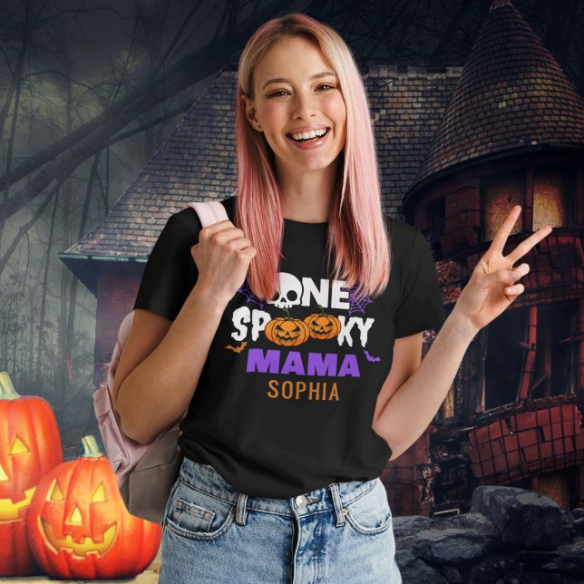 Camiseta One Spooky Mama, Fun Halloween Family (Criador carregado)