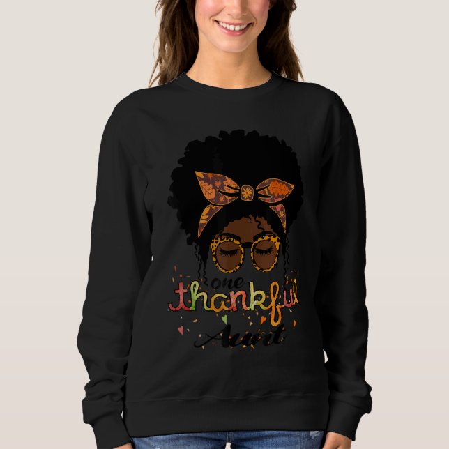 Camiseta One Thankful Aunt Afro American Women Fall Thanksg (Frente)
