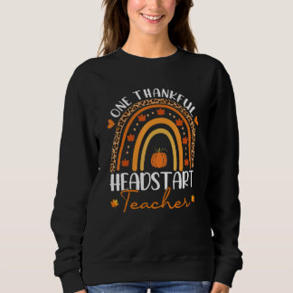 Camiseta One Thankful Headstart Teacher Rainbow Leopard Tha