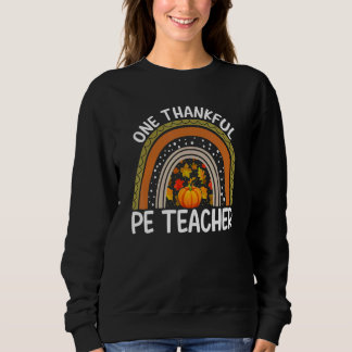 Camiseta One Thankful Teacher Thanksgiving PE Teacher Rainb