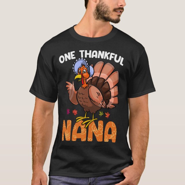 Camiseta One Thankfull Nana Turkey  Women Flock Love Foodie (Frente)