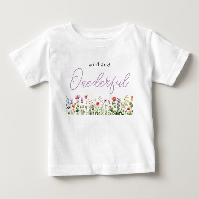Camiseta Onederful Wildflower 1º Aniversário (Frente)