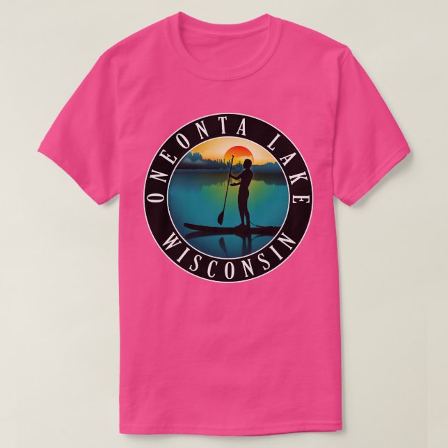 Camiseta Oneonta Lake Wisconsin Paddleboard (Frente do Design)
