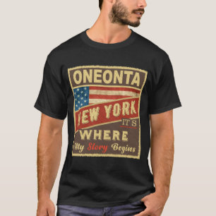Camiseta Oneonta Ny É Onde Minha História Começa _1
