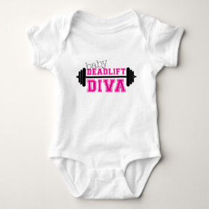 Camiseta onesiee- de "diva do exercício do bebê Deadlift