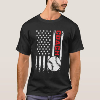 Camiseta Ong Americano Flag Baseball Coach Patriótico 4º Do