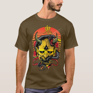 Camiseta Oni Japonês Yellow Demon Mask Premium 901