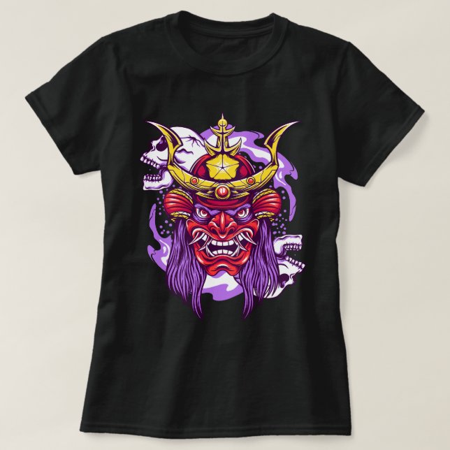 Camiseta Oni Máscara e Caveira (Frente do Design)